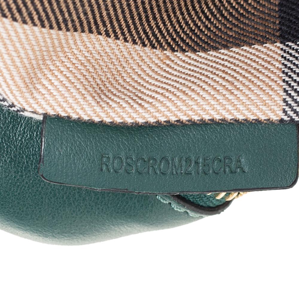 Burberry Green Leather Small Medley Buckle Crossbody Bag In Good Condition In Dubai, Al Qouz 2
