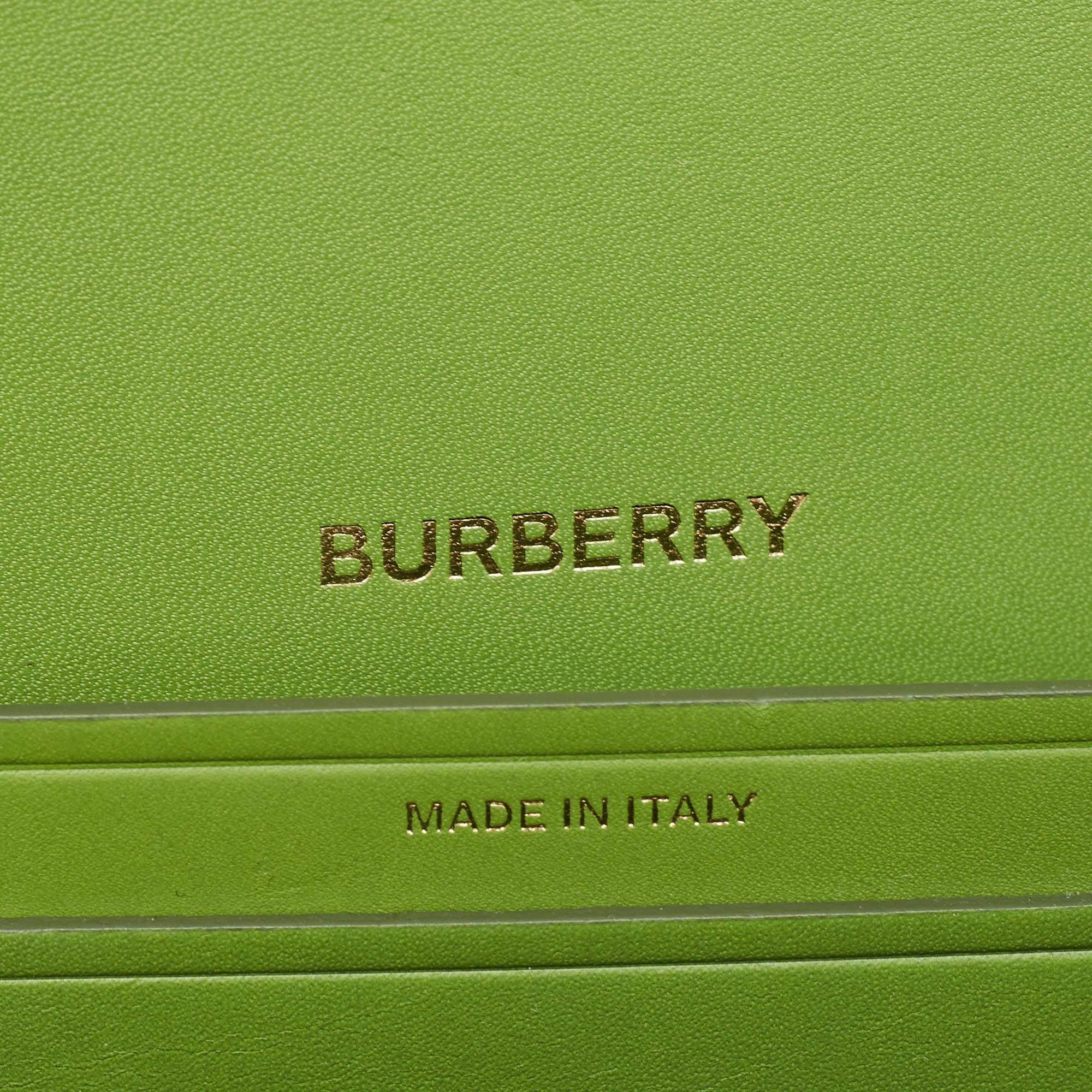 Burberry Green Leather Small Olympia Shoulder Bag For Sale 6