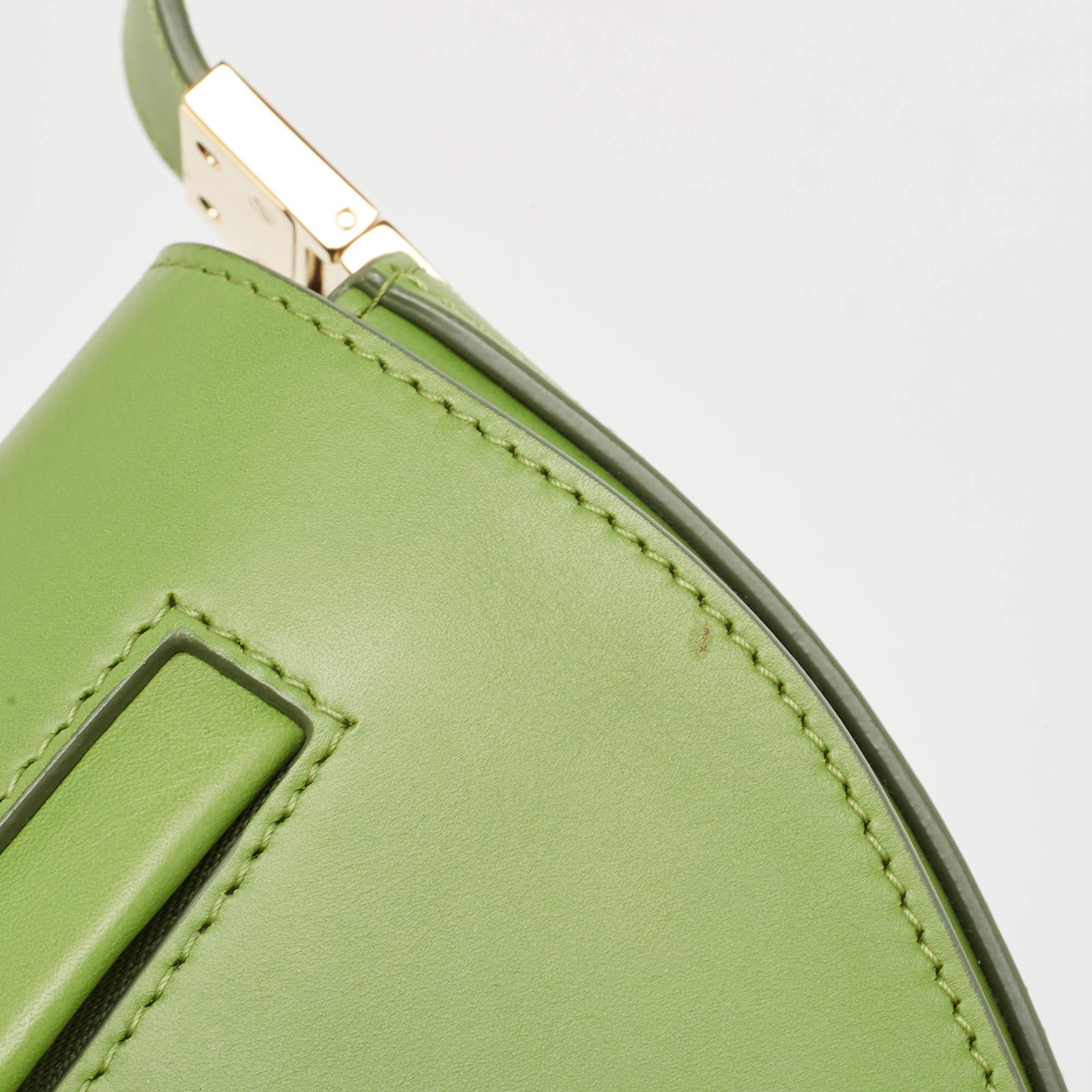 Burberry Green Leather Small Olympia Shoulder Bag For Sale 8