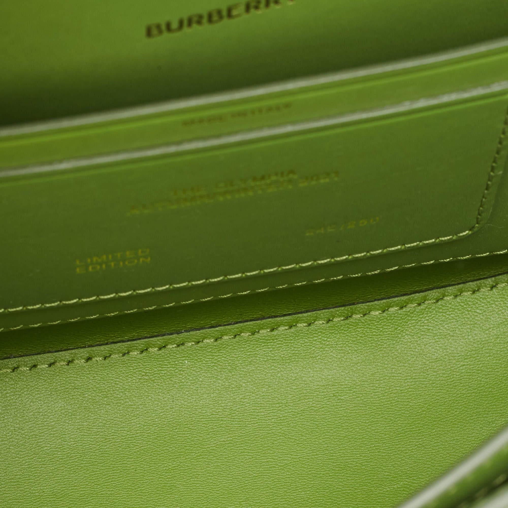 Burberry - Petit sac à bandoulière en cuir vert Olympia 5