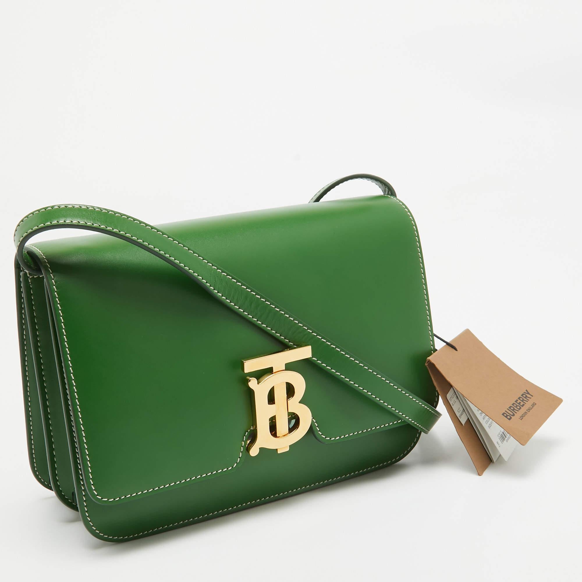 Bolso de hombro pequeño TB de piel verde de Burberry Verde en venta
