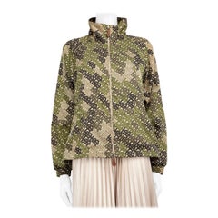 Burberry Green Logo Pattern Zip Jacket Size XS