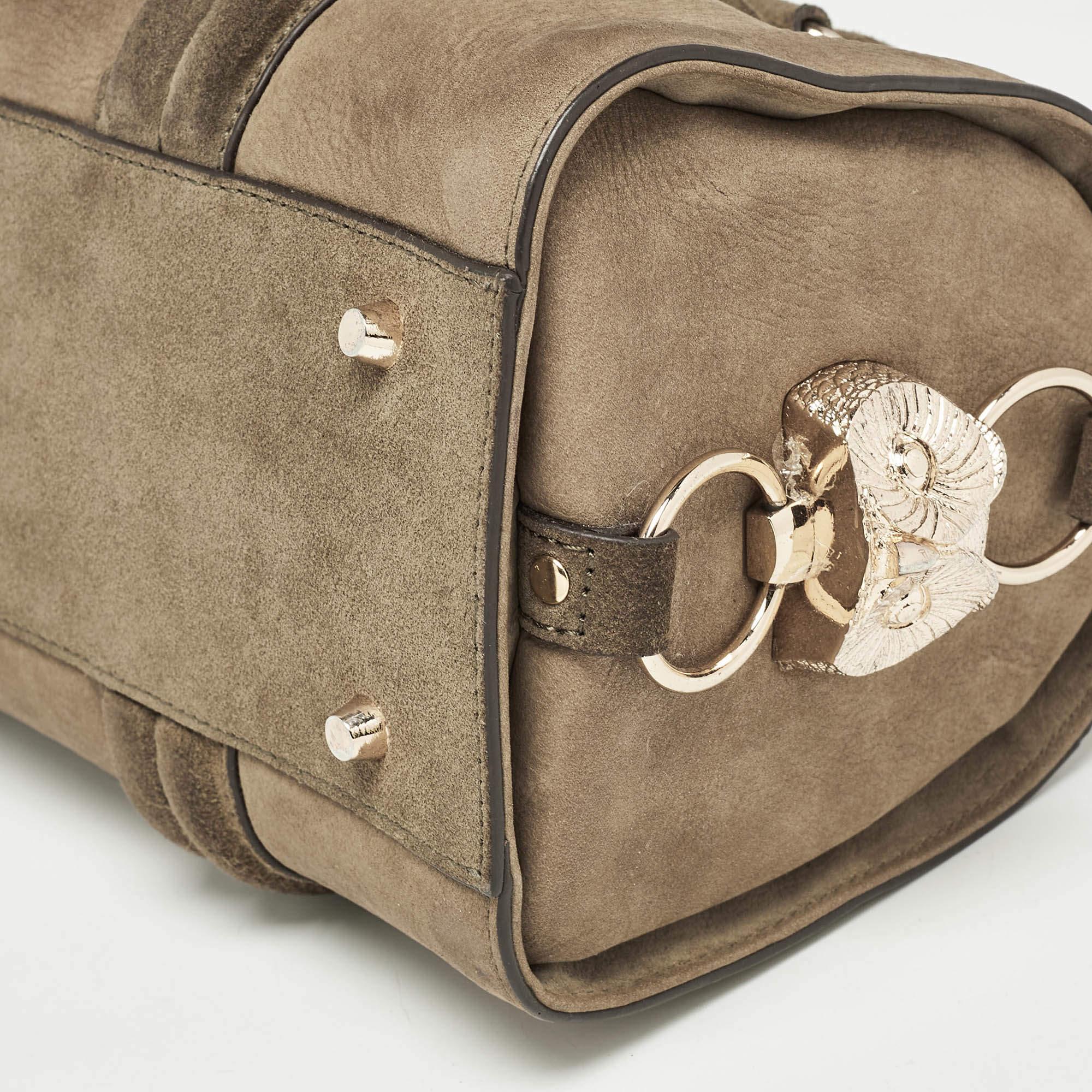 Women's Burberry Green Nubuck and Suede Owl Duffel Bag