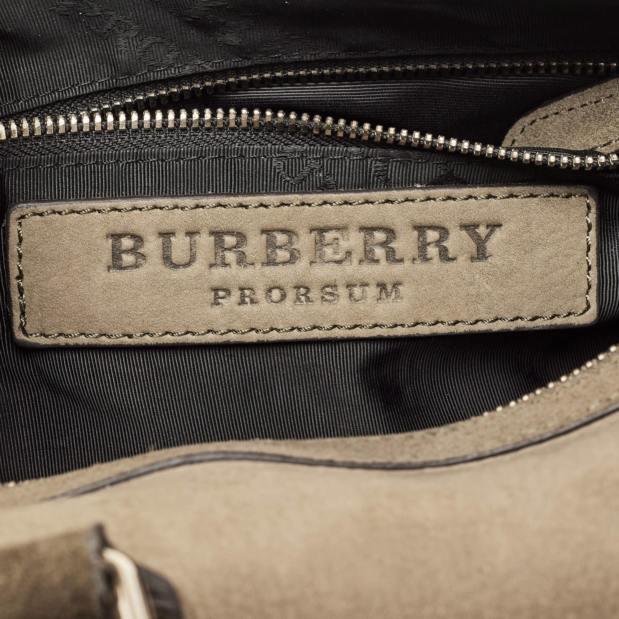 Burberry Green Nubuck and Suede Owl Duffel Bag 1