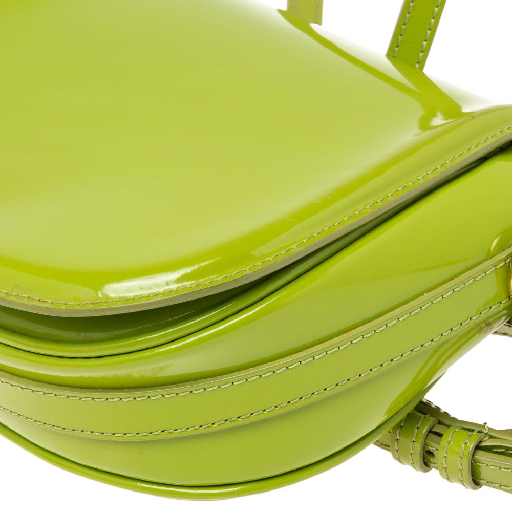 Burberry Green Patent Leather Flap Shoulder Bag 2