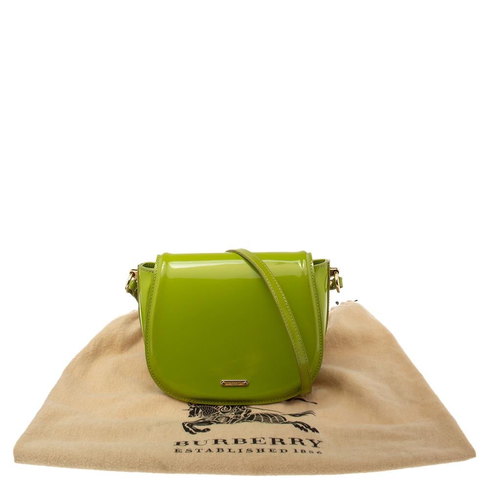 Burberry Green Patent Leather Flap Shoulder Bag 4