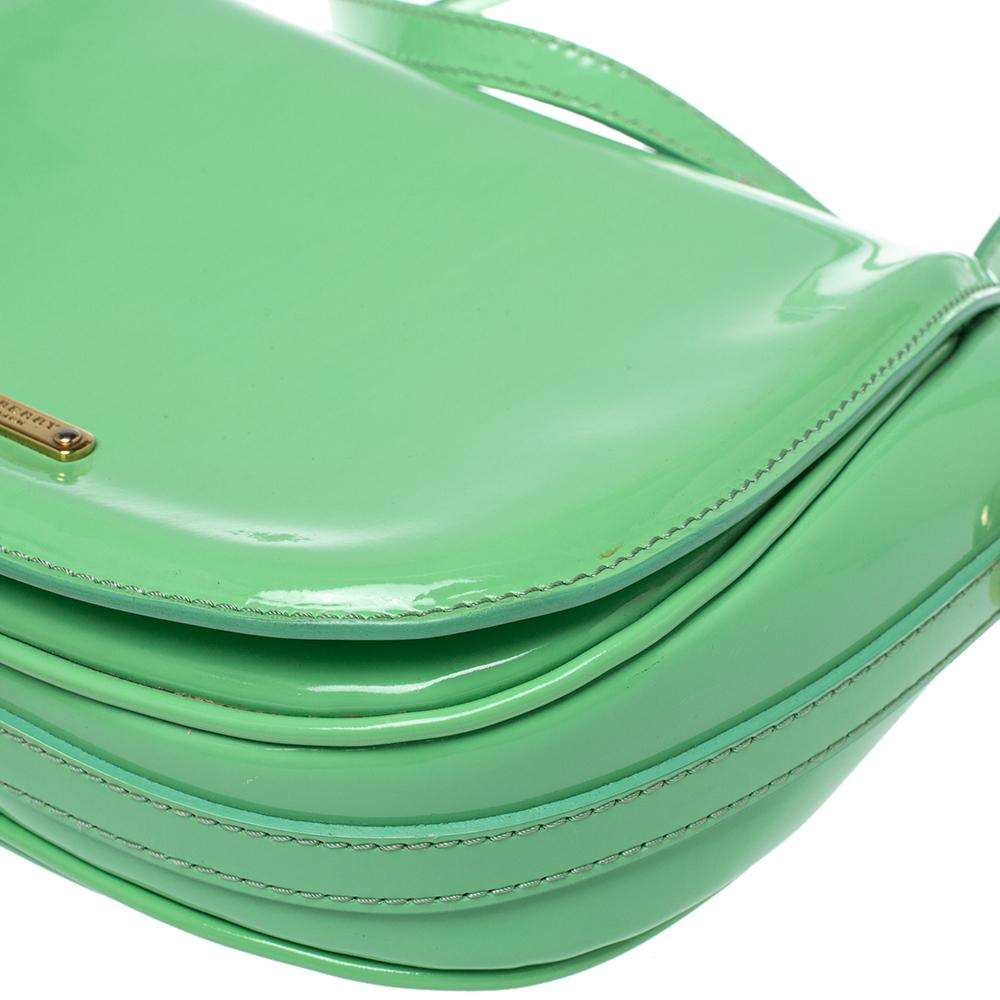 Burberry Green Patent Leather Shoulder Bag 6
