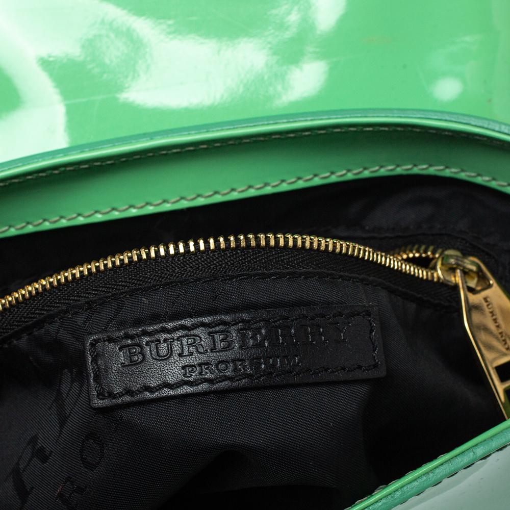 Burberry Green Patent Leather Shoulder Bag 3