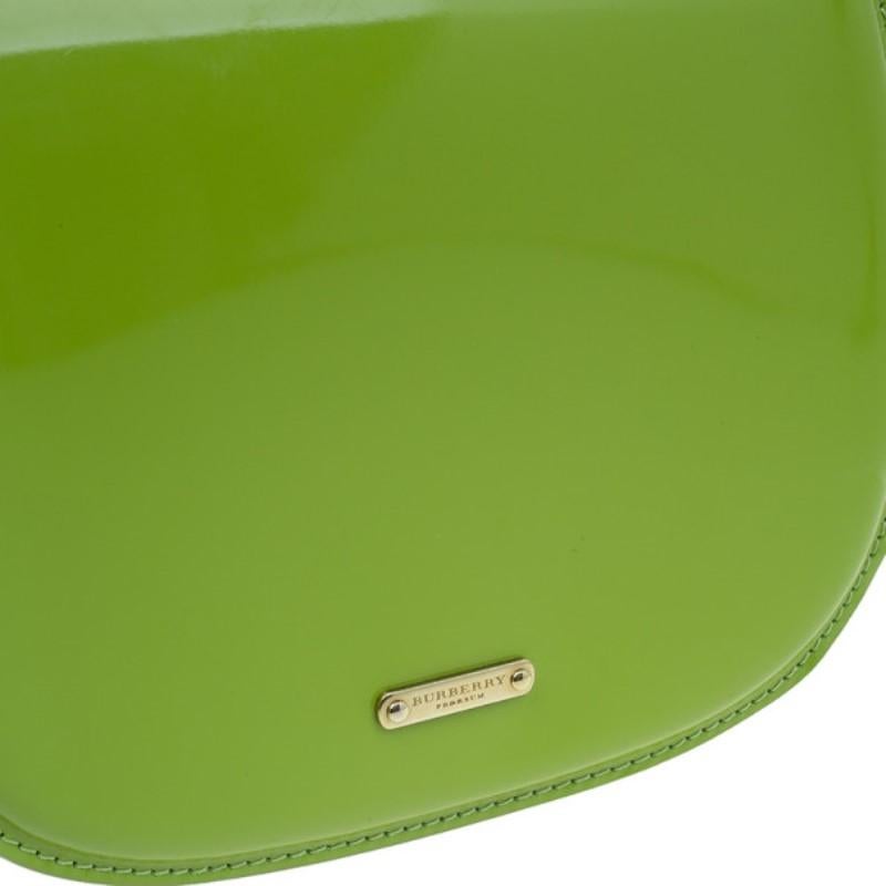 Burberry Green Patent Leather Shoulder Bag 4