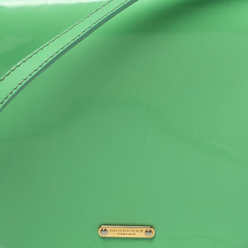 Burberry Green Patent Leather Shoulder Bag 4