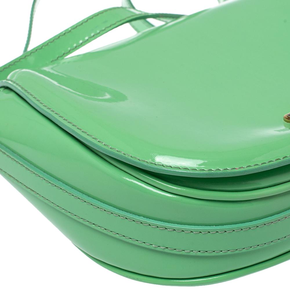 Burberry Green Patent Leather Shoulder Bag 5