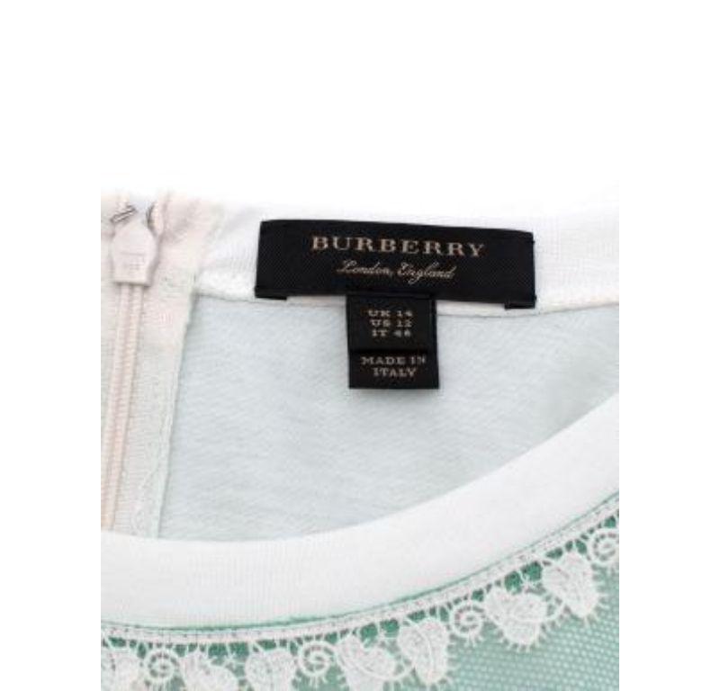 Women's Burberry Green Silk Chiffon & Lace Dress For Sale