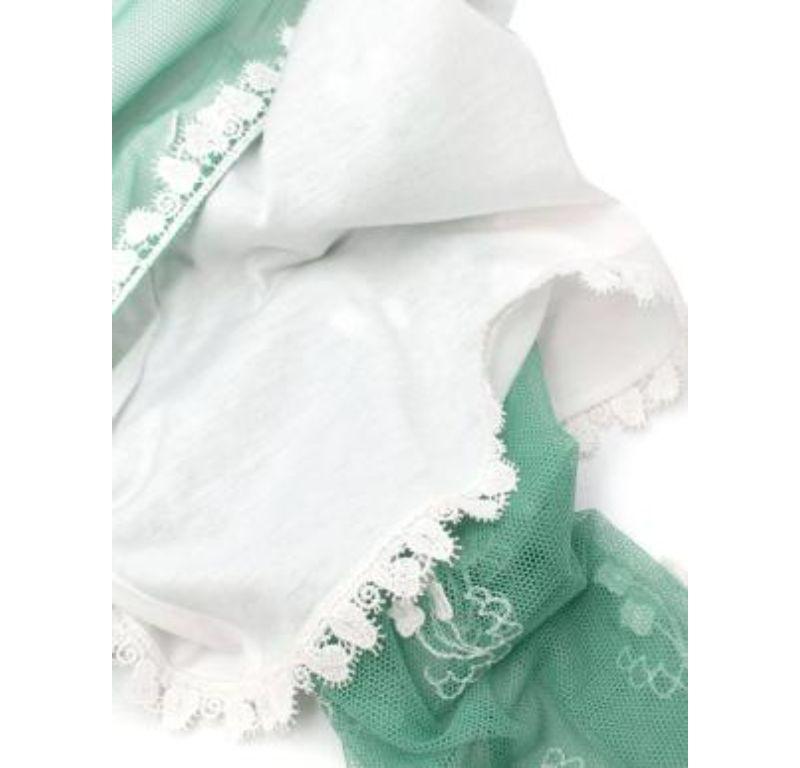Burberry Green Silk Chiffon & Lace Dress For Sale 4