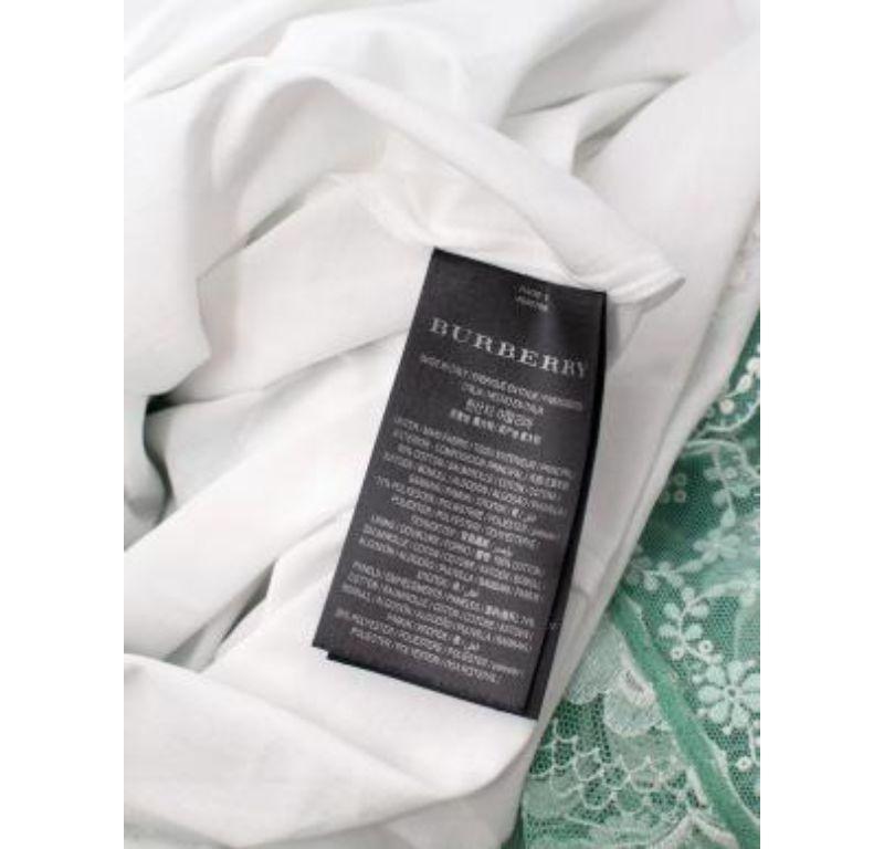 Burberry Green Silk Chiffon & Lace Dress For Sale 5
