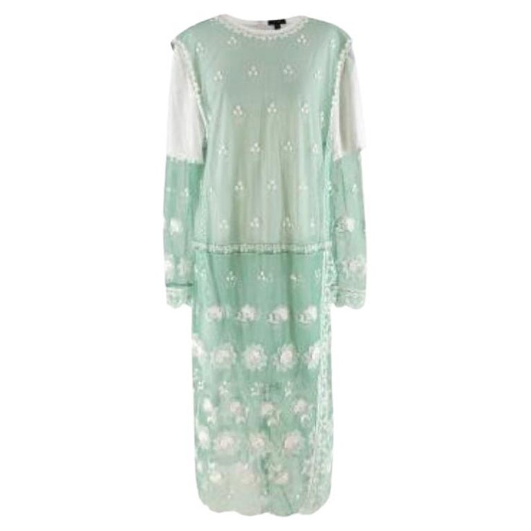 green emerald velvet dress BURBERRY PRORSUM Spring 2011 Size 10 Green Black Silk Camouflage Leather  Knee-Length Dress