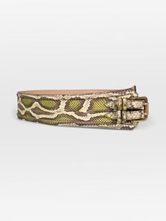 Burberry Green Snakeskin Wide Belt