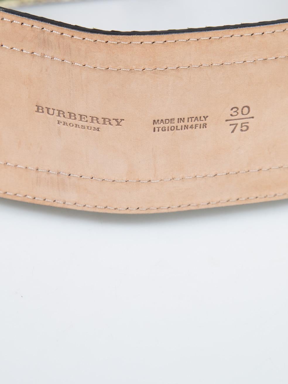 Burberry Green Snakeskin Wide Belt For Sale 2