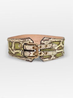Burberry Green Snakeskin Wide Belt