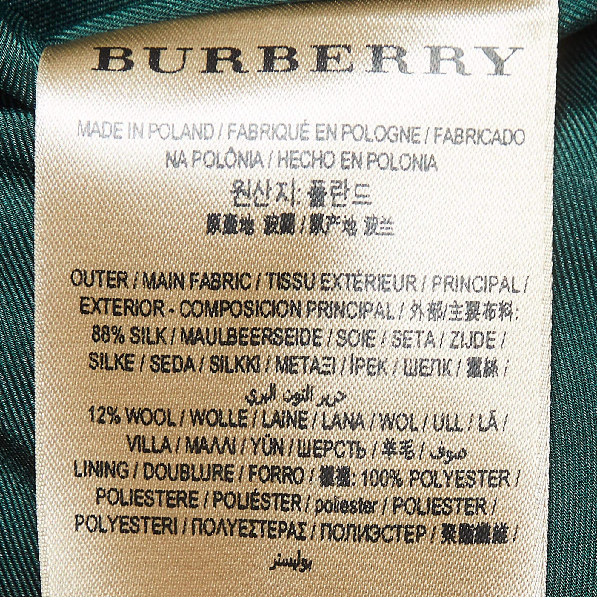 Women's Burberry Green Wool Blend Midi Dress 2XL