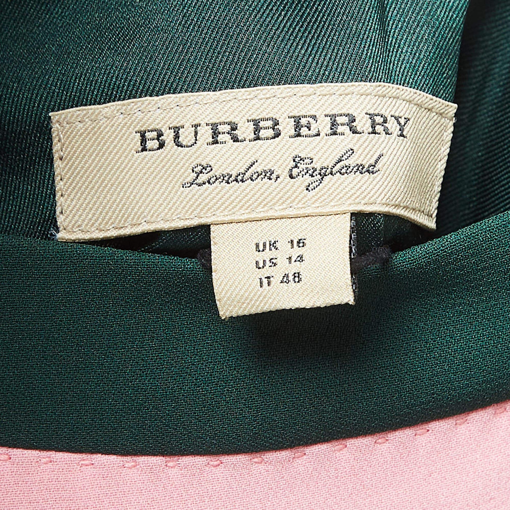Burberry Grünes Midikleid aus Wollmischung 2XL im Angebot 1