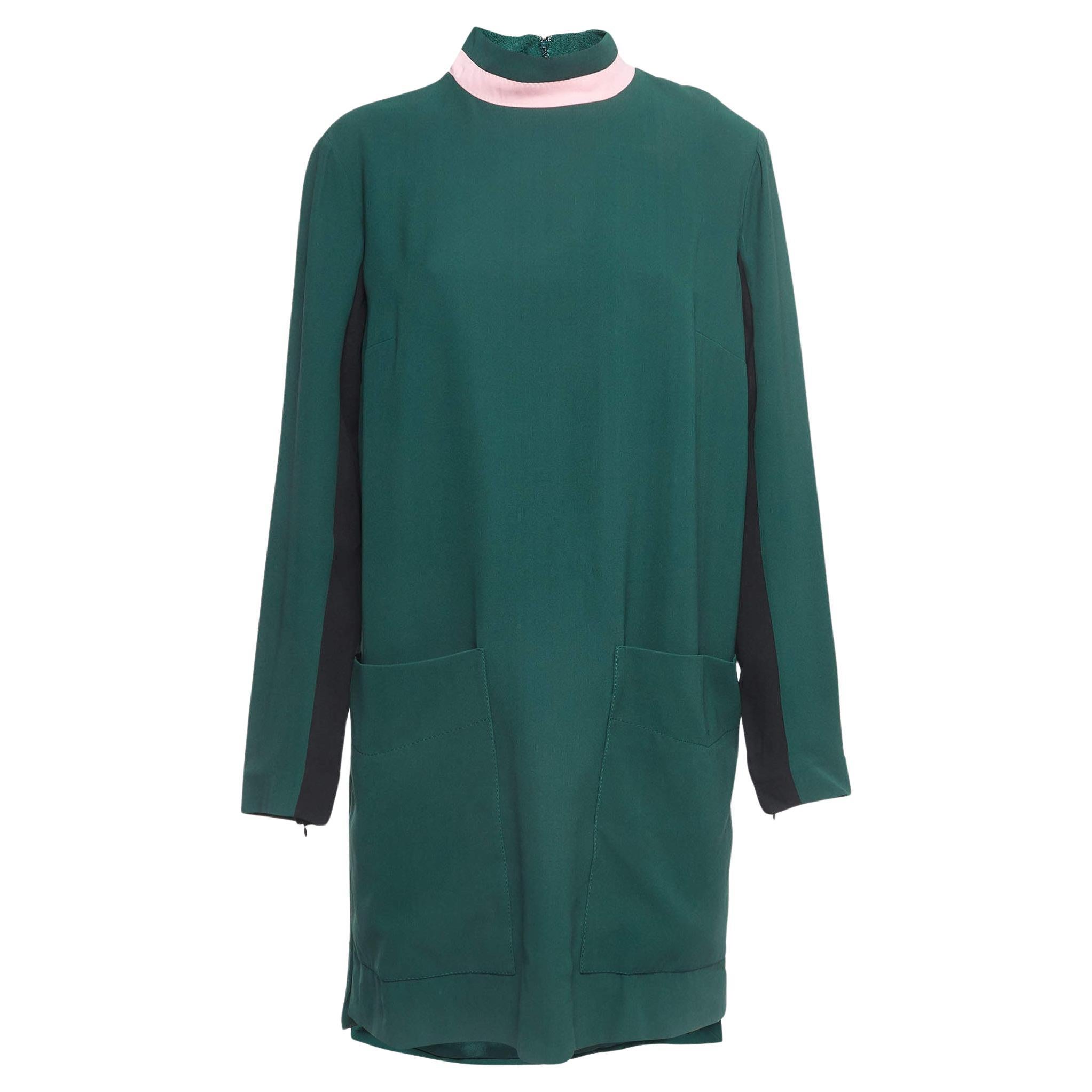 Burberry Green Wool Blend Midi Dress 2XL For Sale