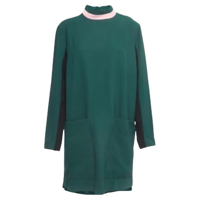 Vestido Burberry Verde Midi Lana XL en venta