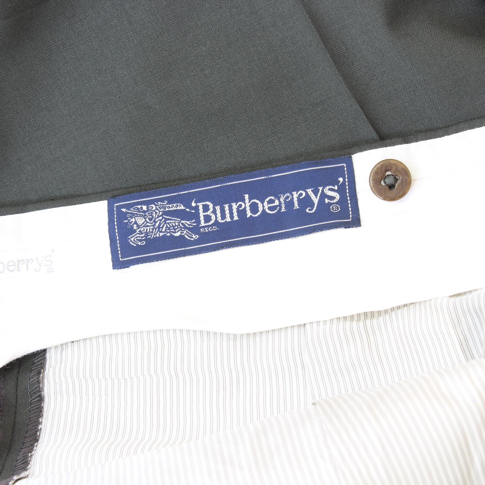 Burberry Grün Wolle Klassische Hose Vintage 1990s Herren im Angebot