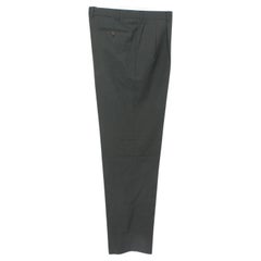 Pantalon classique en laine verte de Burberry Vintage 1990