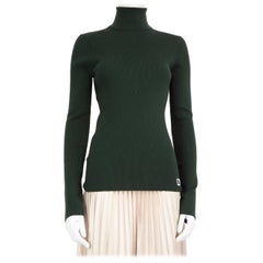 Burberry Green Wool Logo Turtleneck Size M