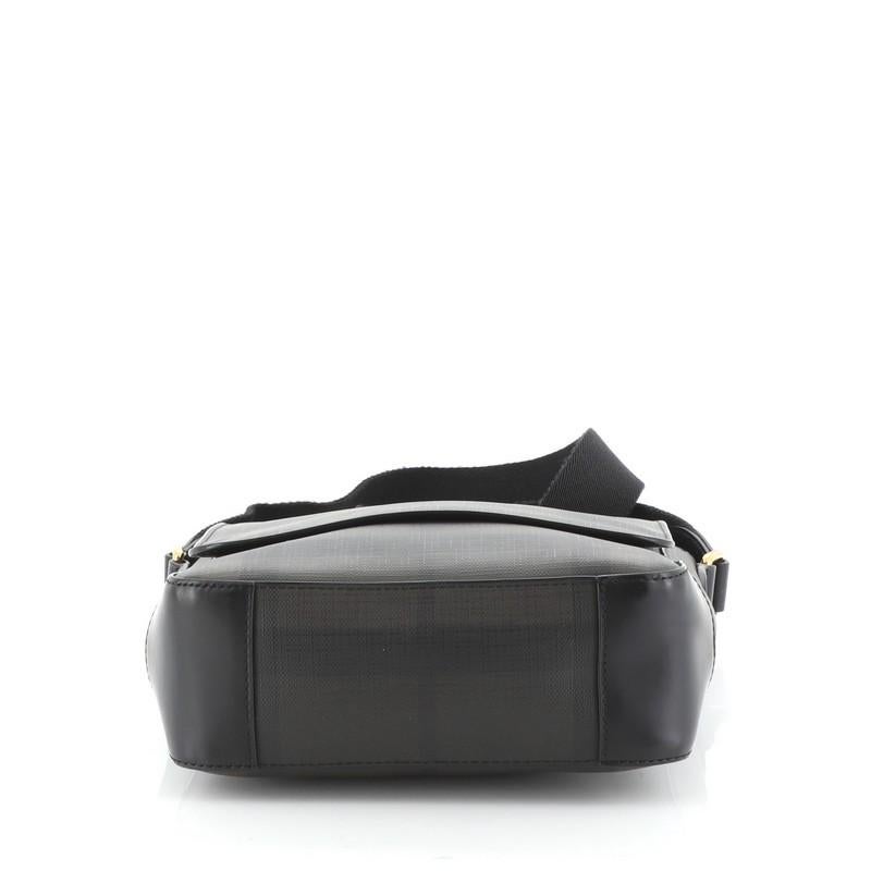 Burberry Greenford Crossbody Bag Smoked Check Coated Canvas In Good Condition In NY, NY