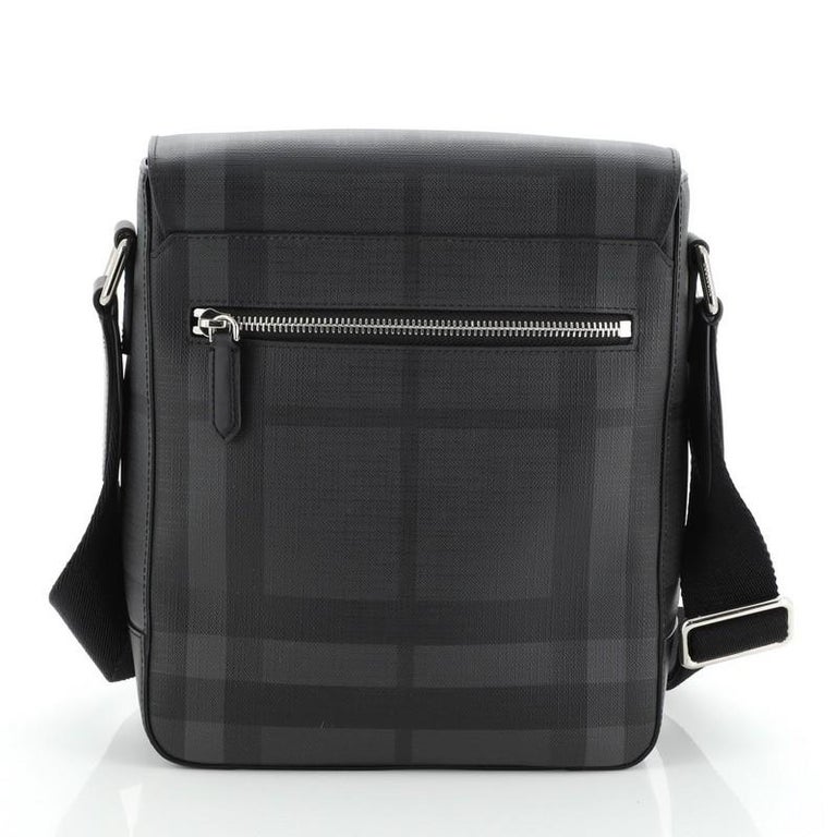 Burberry Greenford Graffiti Crossbody Bag Smoked Check Coated Canvas at