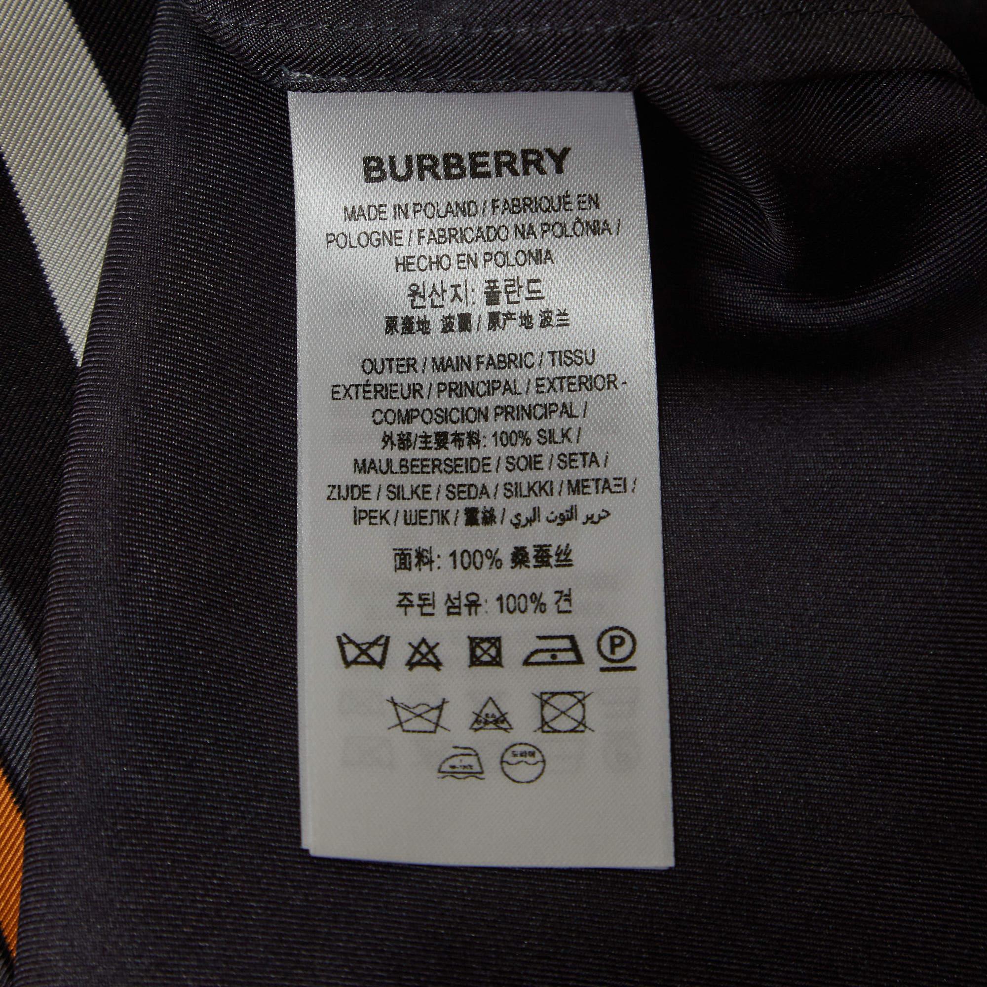 Women's Burberry Grey Arianna Print Silk Button Front Shirt S