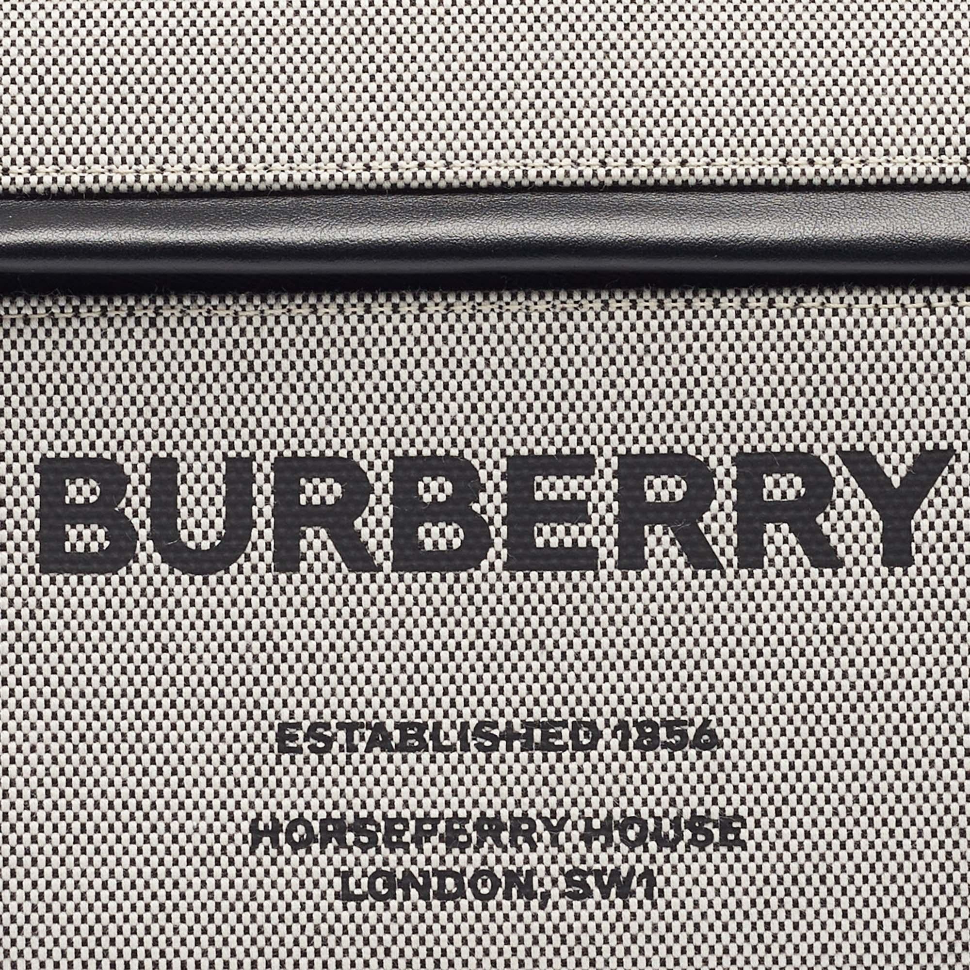 Women's Burberry Grey/Black Canvas and Leather Small Olympia Bumbag