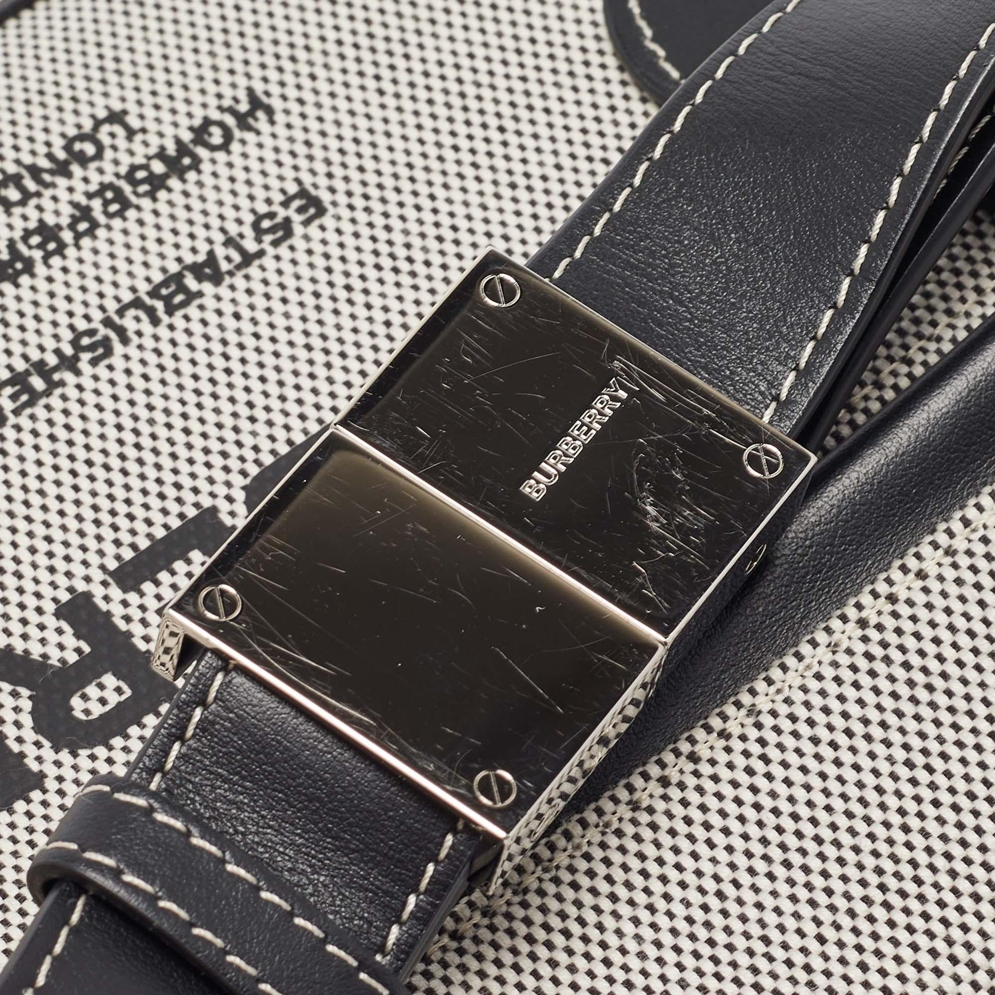 Burberry Grey/Black Canvas and Leather Small Olympia Bumbag 1