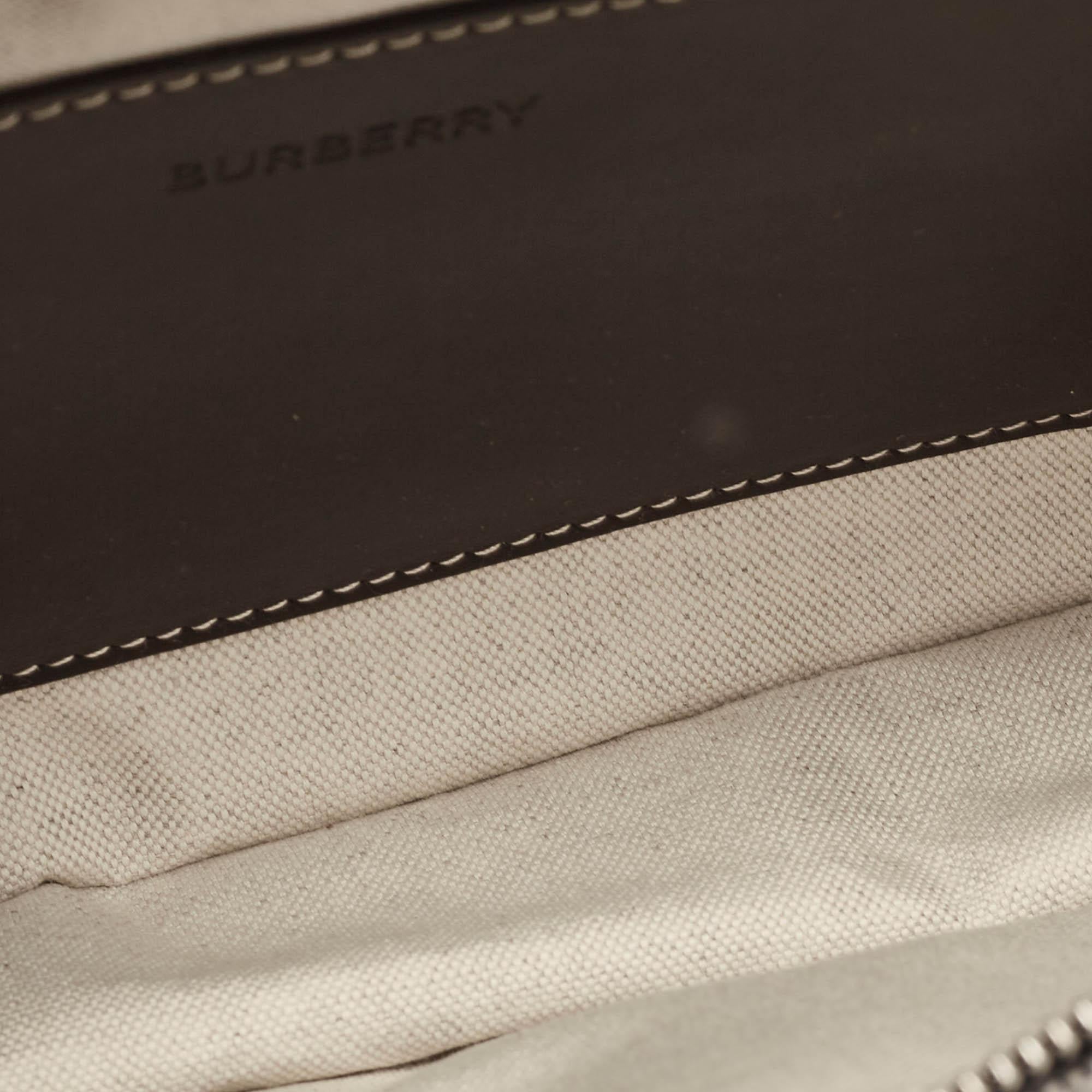 Burberry Grey/Black Canvas and Leather West Belt Bag For Sale 2