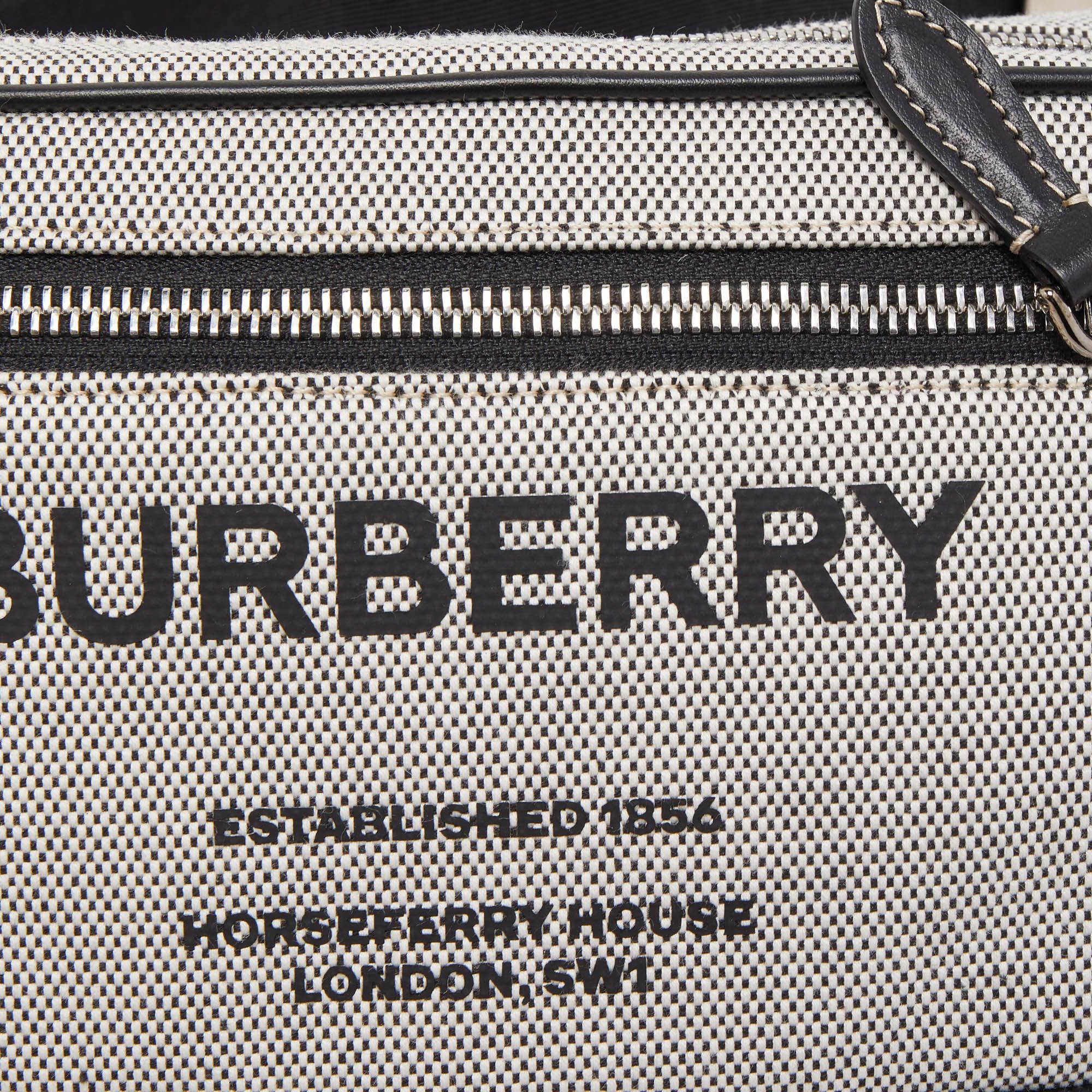 Burberry Grey/Black Canvas and Leather West Belt Bag 4