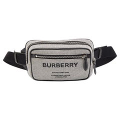 Burberry Grey/Black Canvas and Leather West Belt Bag