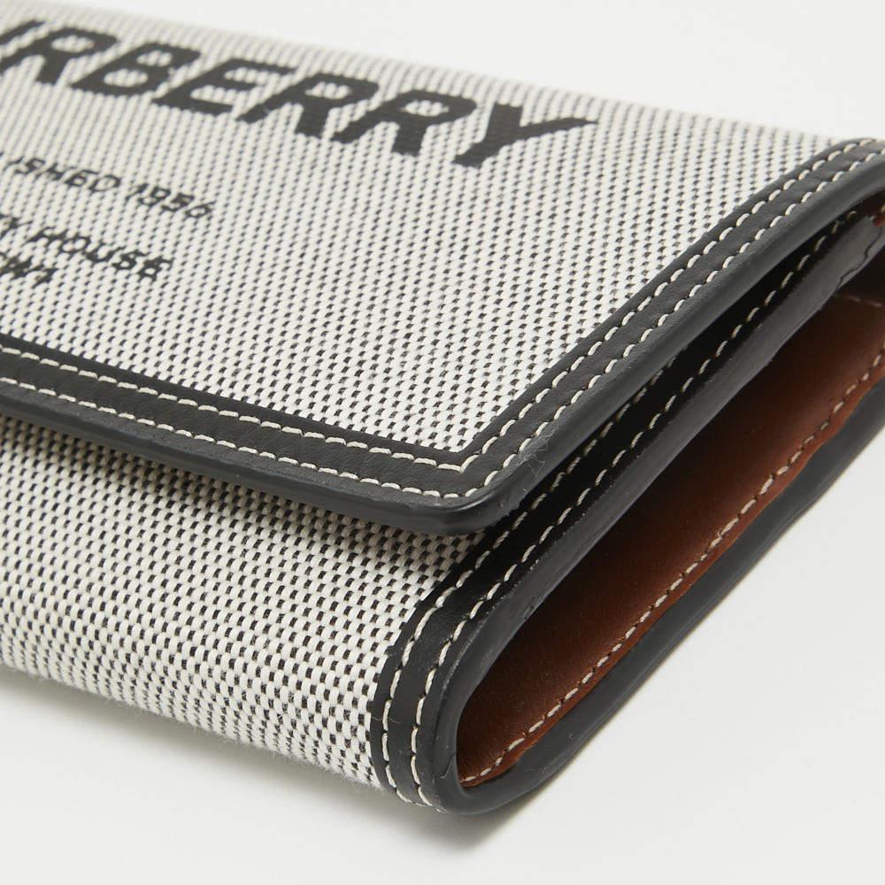 Burberry Grey/Black Logo Canvas and Leather Halton Continental Wallet 2