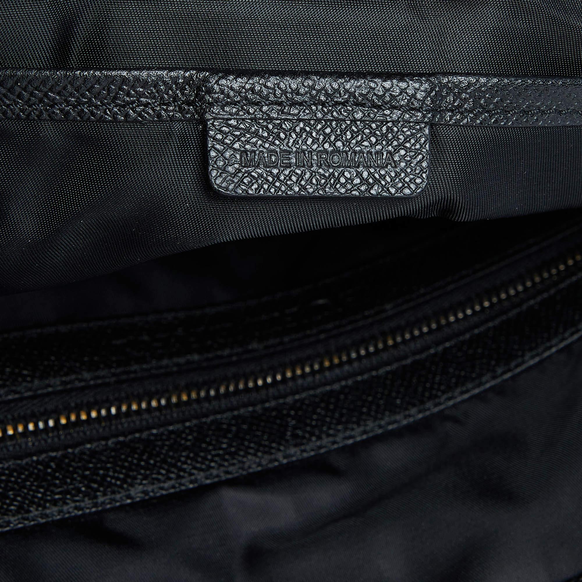 Burberry Grey/Black Smoke Check Nylon and Leather Messenger Bag 4