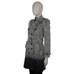 BURBERRY grey & black wool CALLCOTT GRADIENT HERRINGBONE Coat Jacket UK 4 XXS