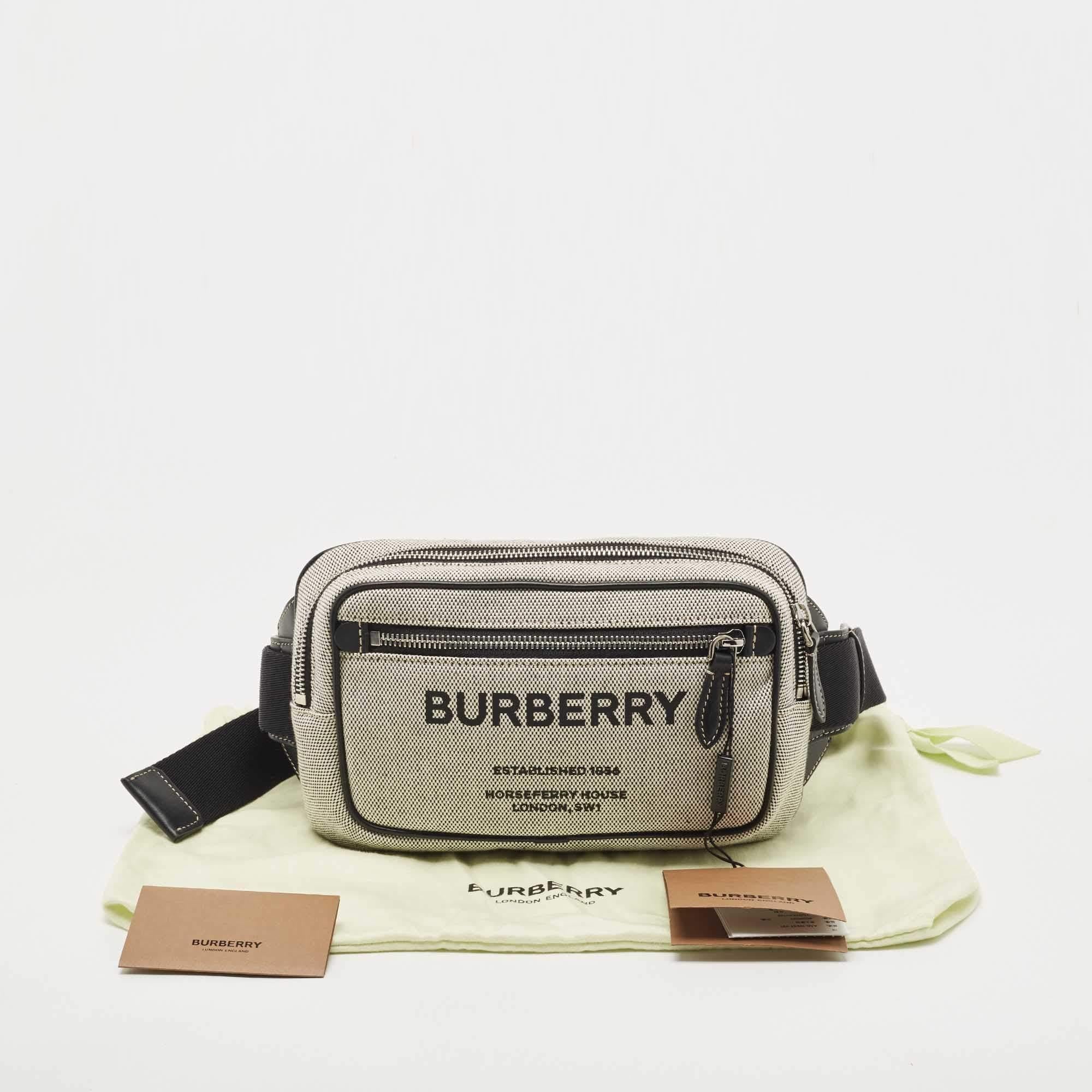 Burberry Grey Canvas and Leather West Belt Bag 6