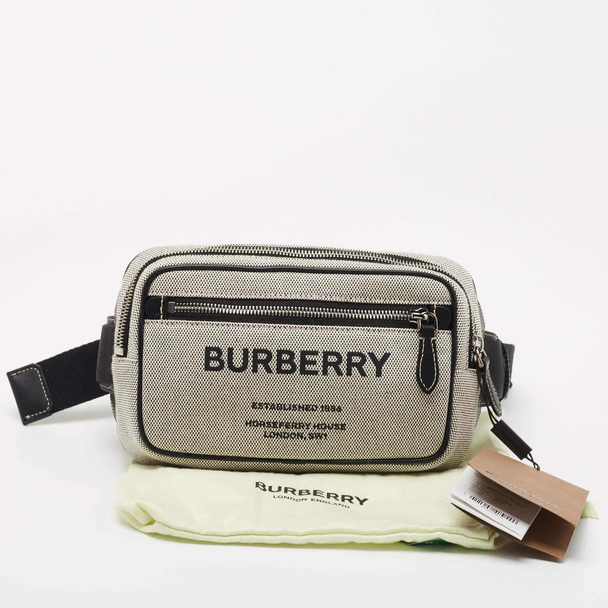 Burberry Grey Canvas and Leather West Belt Bag 9