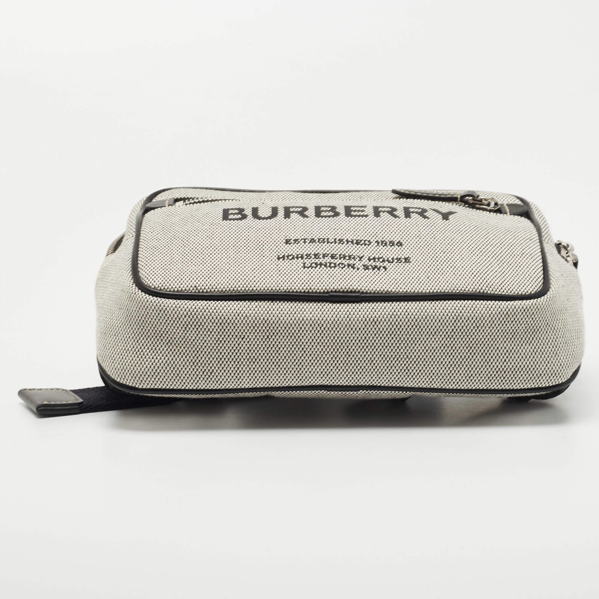 Burberry Grey Canvas and Leather West Belt Bag 1