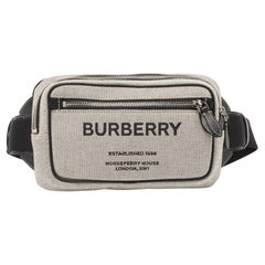 Burberry - Sac ceinture West en toile et cuir gris