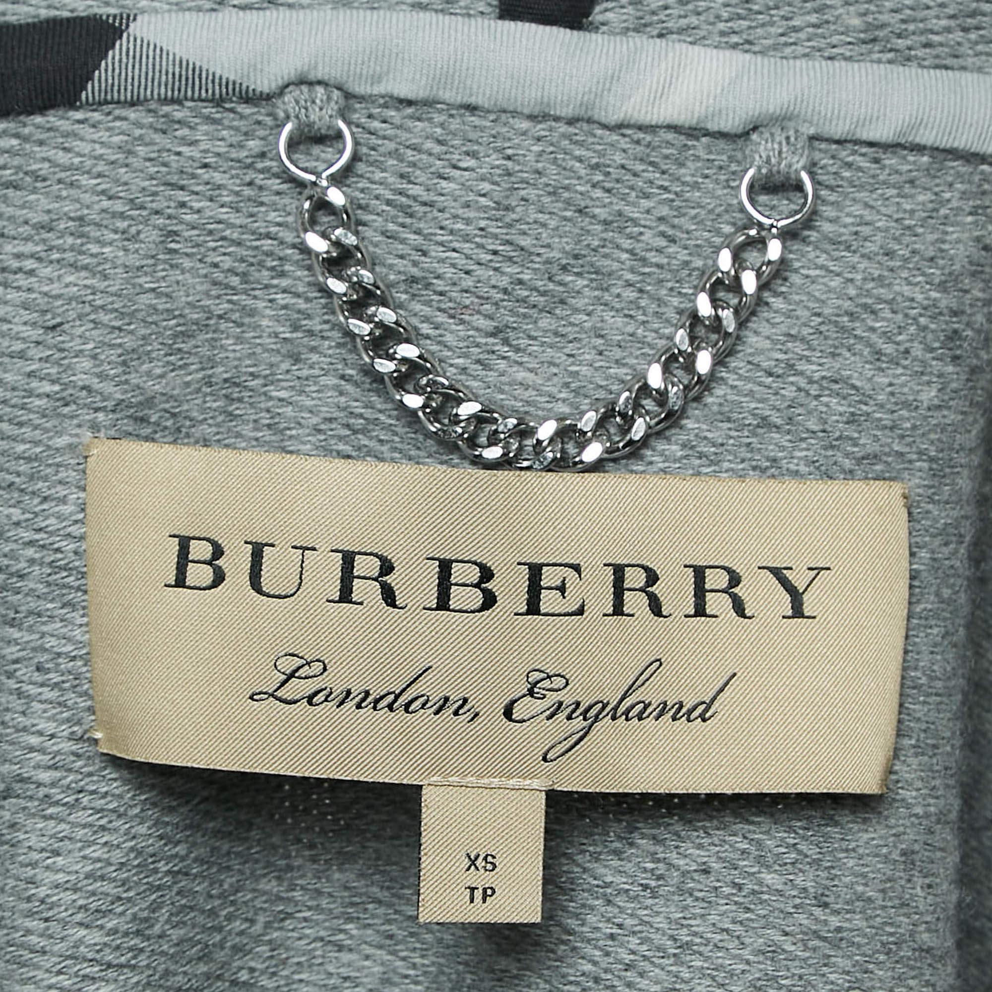 Women's Burberry Grey Cashmere Knit Jacket and Sweatpants Set S
