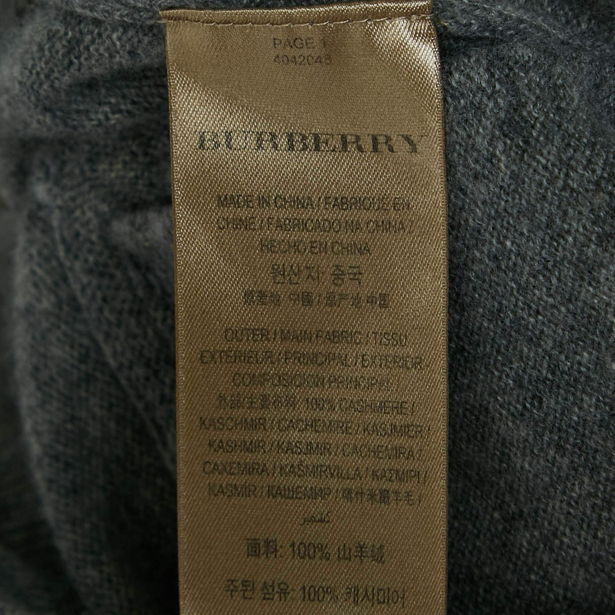 Burberry Grey Cashmere Knit Jacket and Sweatpants Set S 1