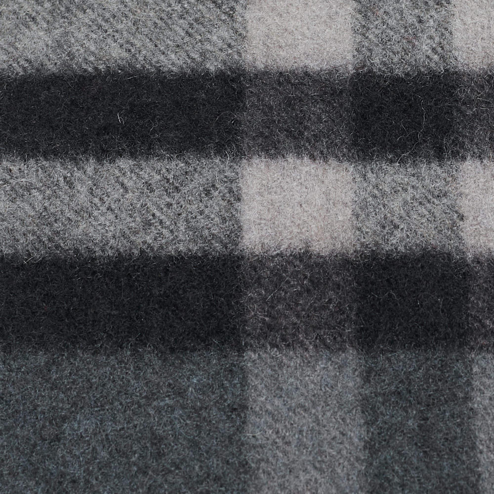 Women's Burberry Grey Check Patterned Cashmere Fringed Scarf