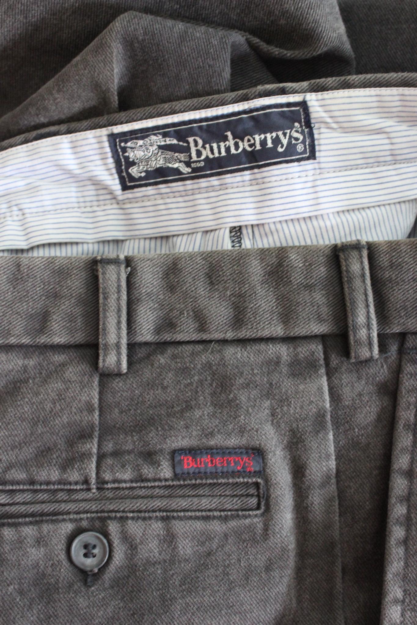 Men's Burberry Grey Cotton Classic Denim Pants 90s For Sale