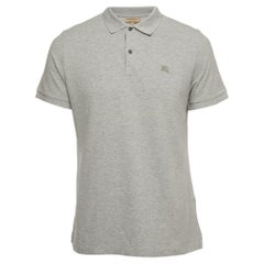 Burberry Grey Cotton Pique Polo T-Shirt L