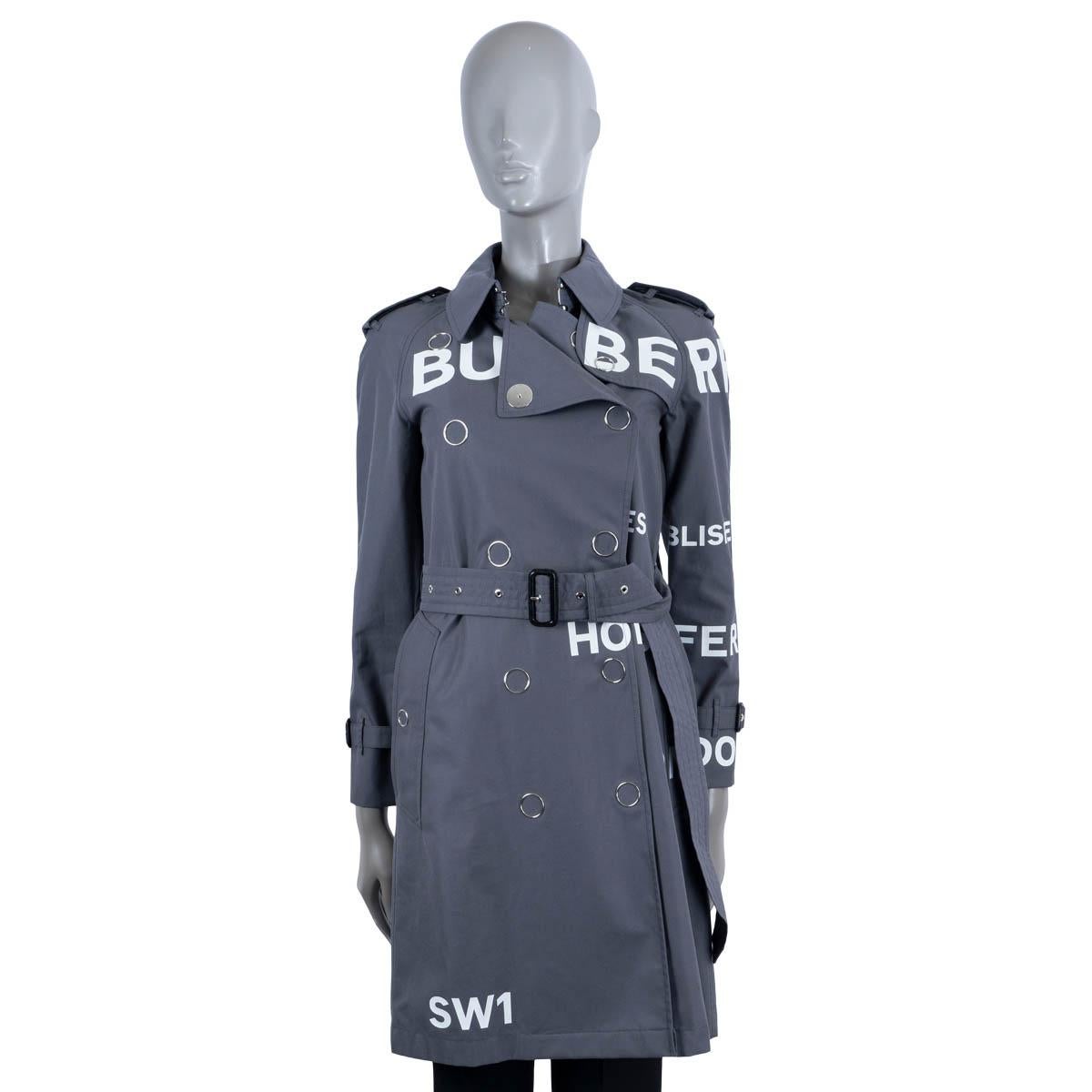 BURBERRY grey cotton WHARFBRIDGE HORSEFERRY Trench Coat Jacket 2 XXS In Excellent Condition For Sale In Zürich, CH